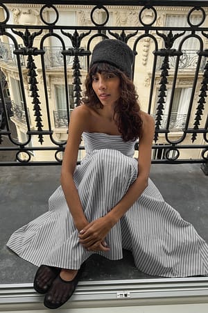 Stripe Striped Strapless Maxi Dress