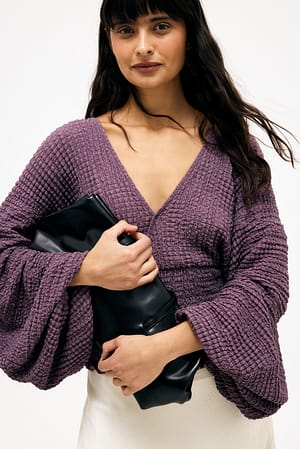 Dark Purple strukturierte Bluse