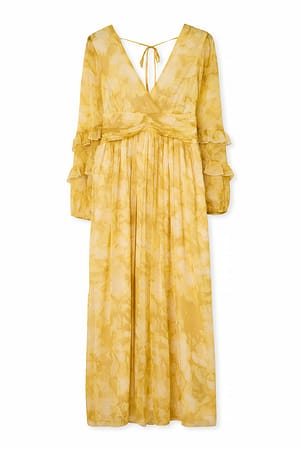 Print Strukturiertes Maxikleid aus Chiffon