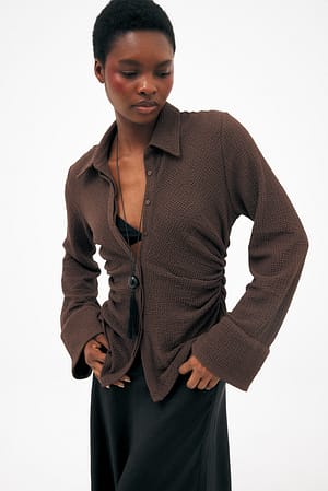 Brown Structured Collar Shirt