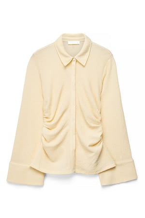 Light Yellow Skjorte med struktur og krave