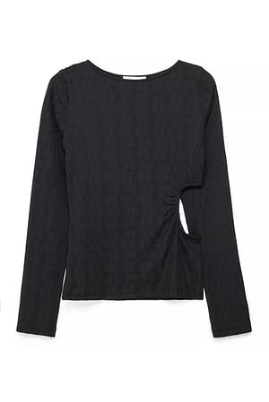 Black Structured Cut Out Top