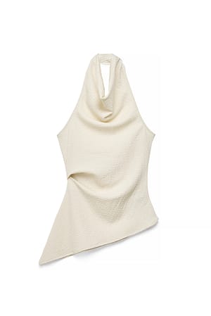 Offwhite Struktureret top med halterneck