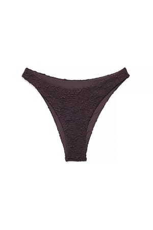 Brown Strukturerad högt skuren bikinitrosa