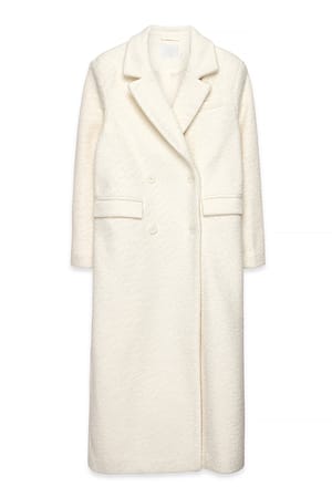 Offwhite Abrigo largo recto