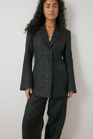 Black Strukturierter regulärer Blazer