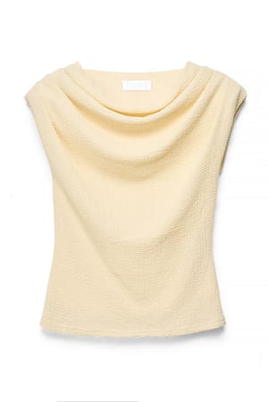 Light Yellow strukturiertes Top mit Schulterpolstern