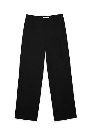Black gerade strukturierte Hose