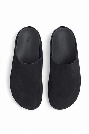 Black Suede Slip Ons