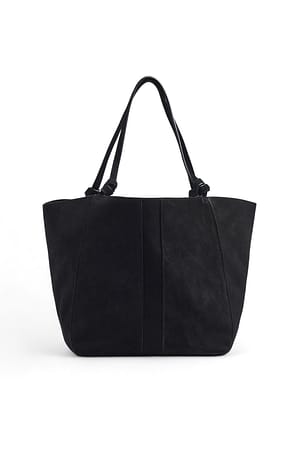Black Suede Knot Detail Tote