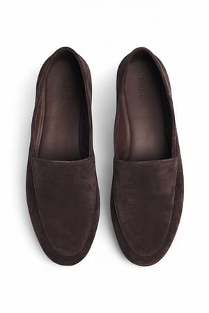Brown Loafers i semsket skinn