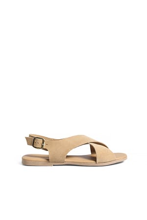 Tan Suede Slingback Sandals