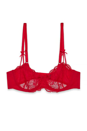 Red Suikerzoete balconette bh met strik