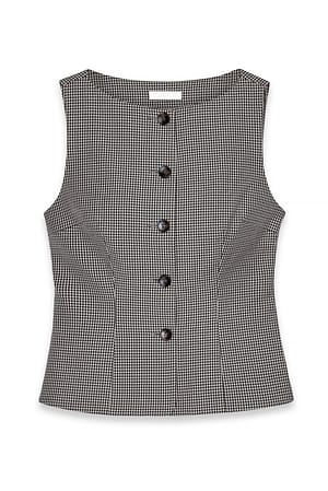 Brown Check Op maat gemaakte geruite gilet