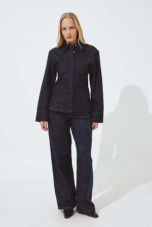 Dark Rinse Camisa vaquera entallada