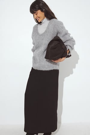 Black Jupe longue ajustée