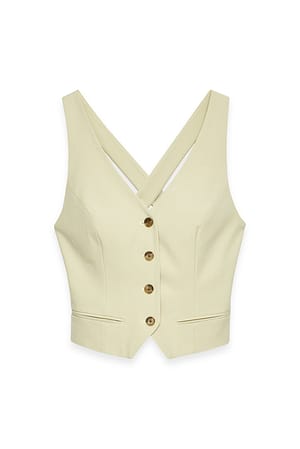 Pear Green Figursydd vesttopp med åpen rygg