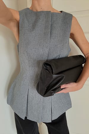 Grey Tailored Peplum Top