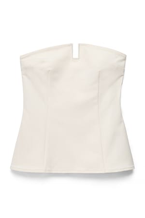 Cream Tailored Plunge Longline Corset