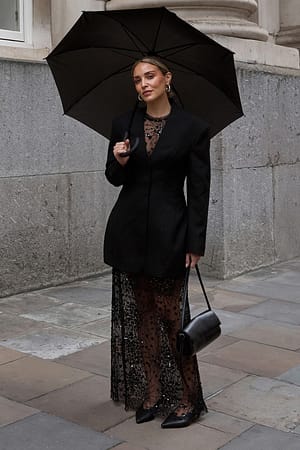 Black Figursydd blazer-minikjole med skulpturell passform