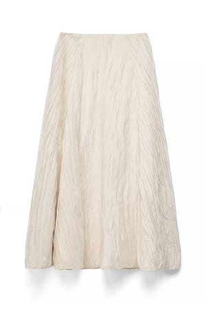 Cream Maxifalda texturizada con corte evasé