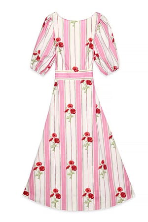 Pink Stripe Maxikleid mit Schnürung am Rücken