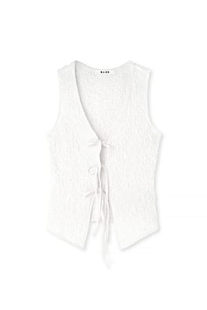 Offwhite Top met strik voor