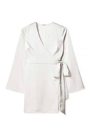 Cream Tie Waist Flowy Mini Dress