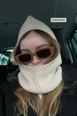 Caramel Wide Retro Frame Sunglasses