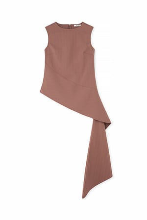 Brown Trail Detail Tailored Top