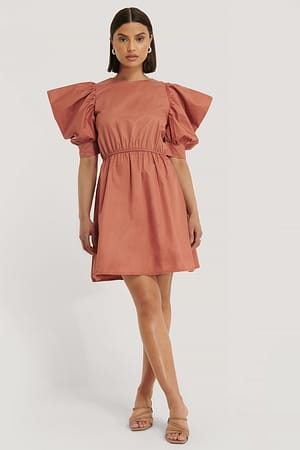Brick Tile Sleeve Detail Mini Dress