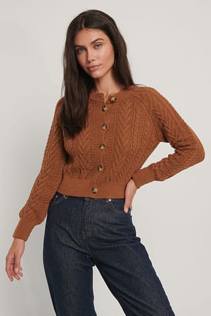 Cinnamon Knopf-Detail Strickjacke