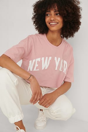 Light Pink Gedrukt t-shirt