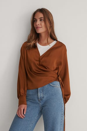 Green Wikkelblouse
