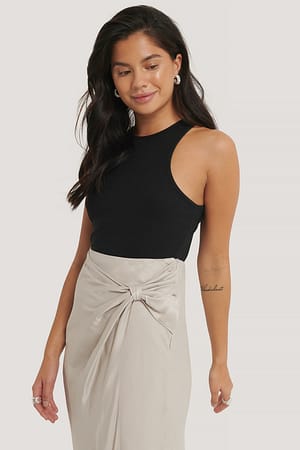 Black Halter Neckline Rack Singlet