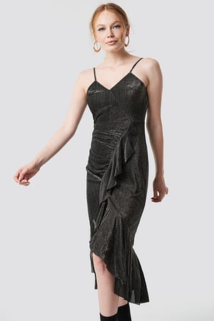 Gray Luminous Midi Dress