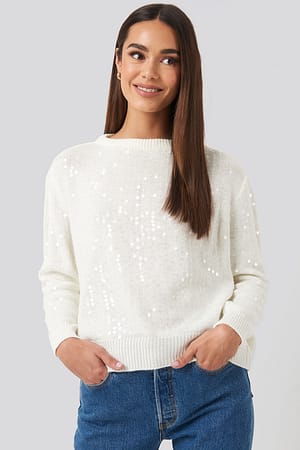 Ecru Sequin Sweater
