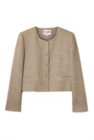 Beige Chaqueta de tweed