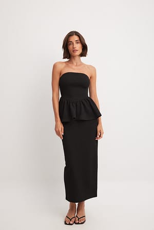Black Jupe longue en tweed