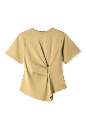 Khaki T-Shirt mit Twist-Detail