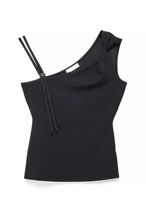 Black Twisted Cargo Top