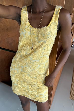 Yellow Vestido mini estructurado