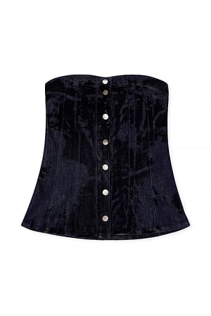 Blue Velvet Detail Top