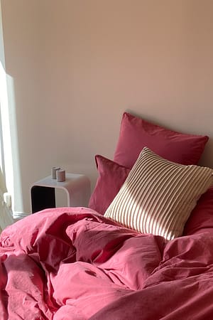 Cream Velvet Stripe Cushion Cover