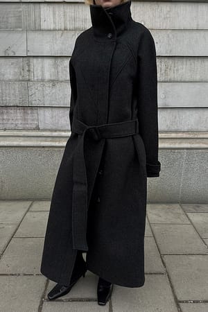 Grey Oversized Wool Coat