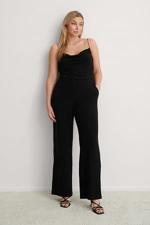 Black Straight Sparkle Pants