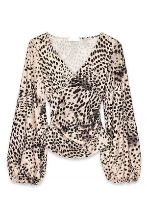 Zebra Blouse met volumineuze mouwen
