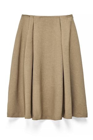 Khaki Green taillierter Midirock