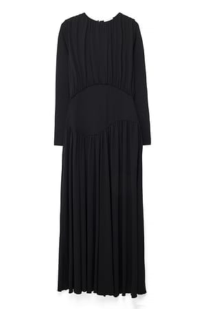 Black Maxikleid aus Jersey mit Taillendetail
