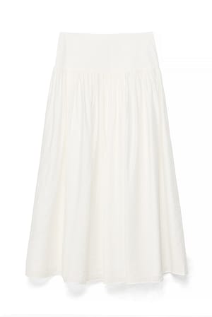 White Waist Detail Maxi Skirt
